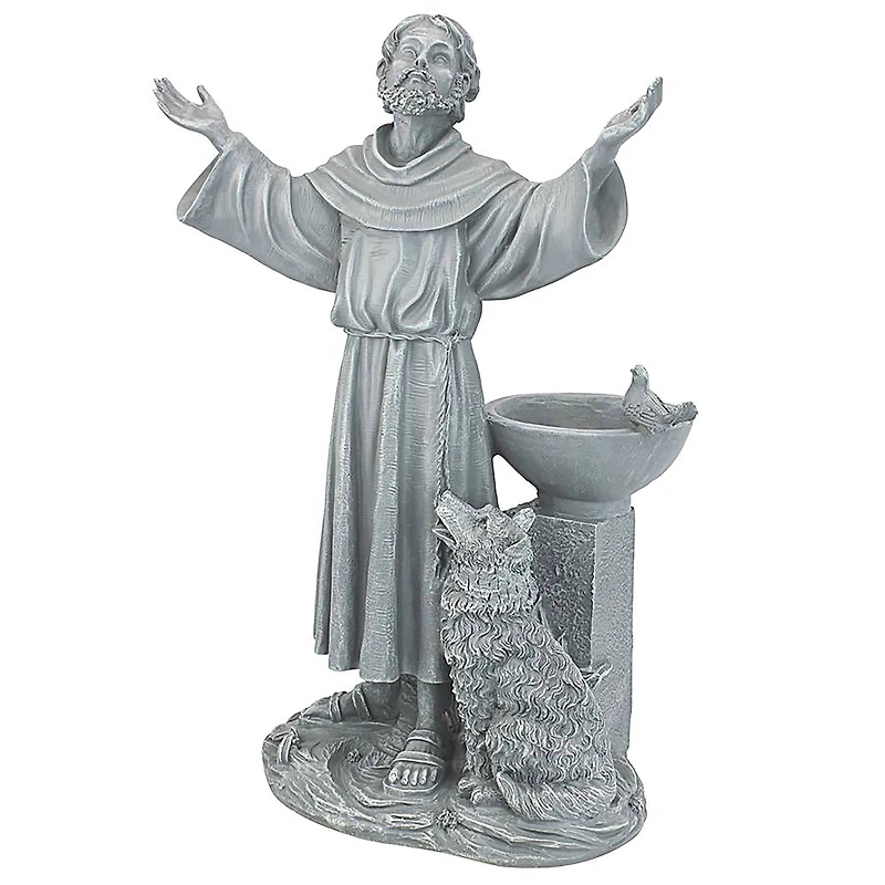 Design Toscano 19" St. Francis's Garden Blessing Sculpture