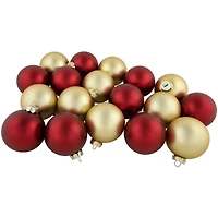 72ct. 4" Red & Gold Matte Glass Ball Ornaments