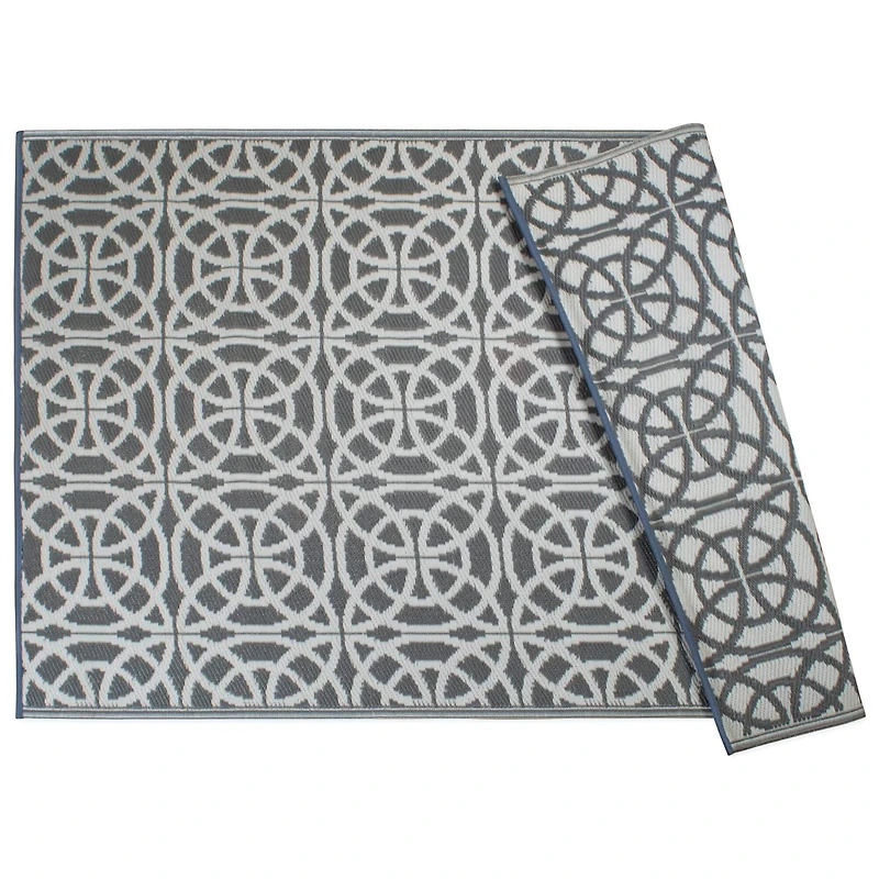 DII® Gray Infinity Circle Outdoor Rug, 4ft. x 6ft.