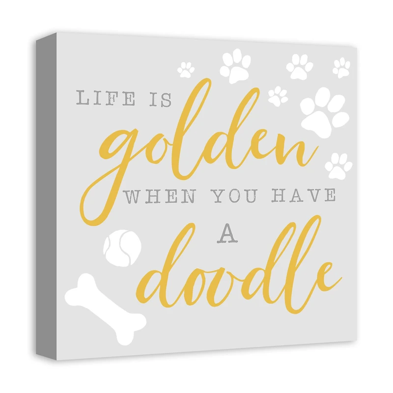 Life is Golden When You Have a Doodle Canvas Wall Art