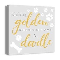 Life is Golden When You Have a Doodle Canvas Wall Art