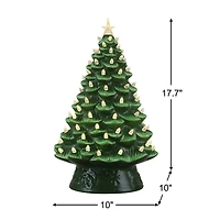 Mr. Christmas 18" Green Nostalgic Ceramic Tree with White Lights