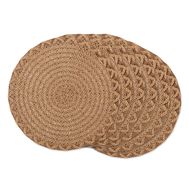 DII® 15" Round Natural Lattice Woven Placemat Set, 6ct.