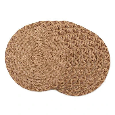 DII® 15" Round Natural Lattice Woven Placemat Set, 6ct.