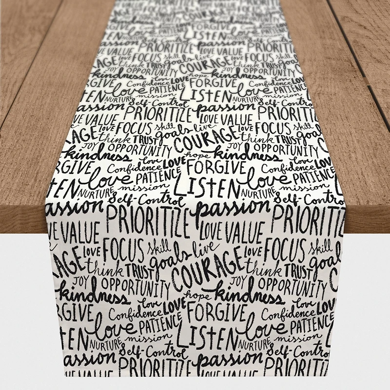 Wisdom Words 16" x 90" Cotton Twill Runner