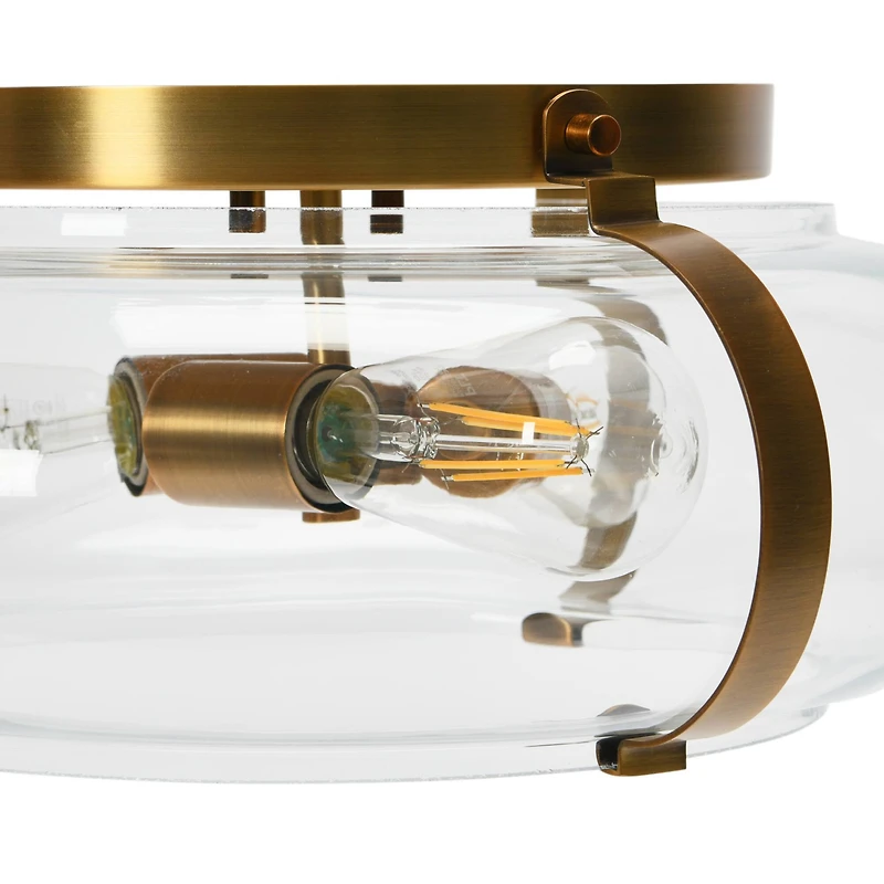 Hello Honey® Robert Stevenson Lighting Alston Brushed Bronze Flush Mount Glass & Metal Ceiling Light