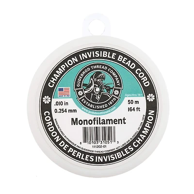 Gudebrod 1/100" x 164ft. Monofilament Champion Invisible Bead Cord