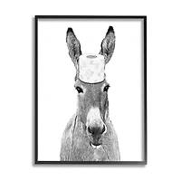 Stupell Industries Donkey Toilet Paper Funny Bathroom Framed Giclee Art