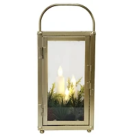 Gold Tapers & Greenery LED Lighted Lantern by Ashland