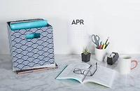 DII® 11" Nautical Blue Waves Cube Storage Bin