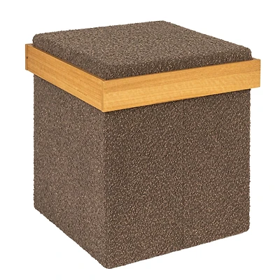 Household Essentials Versatile Boucle Ottoman with Hidden Storage