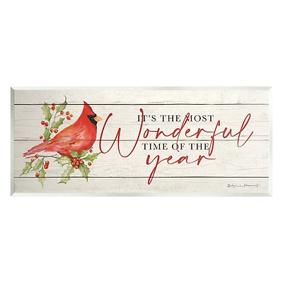 Stupell Industries Most Wonderful Time Cardinal Wall Plaque Art