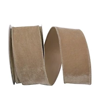 JAM Paper 2.5" x 10yd. Regal Taupe Wired Plush Velvet Ribbon