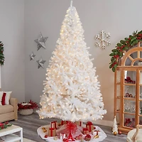 11ft. Pre-Lit White Artificial Christmas Tree, White LED Lights