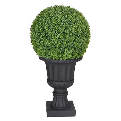 3ft. Single Ball Topiary Boxwood Artificial Tree in Decorative Urn