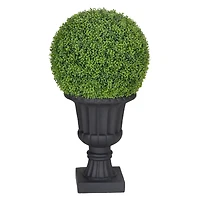 3ft. Single Ball Topiary Boxwood Artificial Tree in Decorative Urn