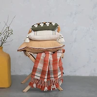 Hello Honey® Warm Tone Plaid Cotton Blend Throw Blanket