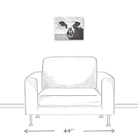 Monochromatic Cow 11" x 14" Canvas Wall Art