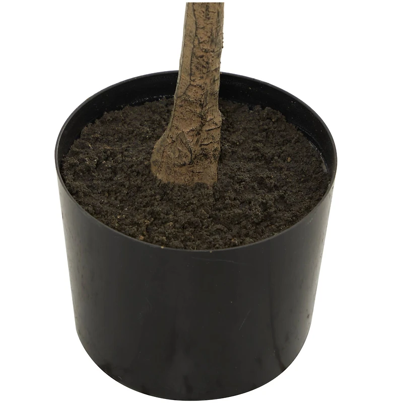 70" Green Faux Foliage Eucalyptus Artificial Tree With Black Plastic Pot