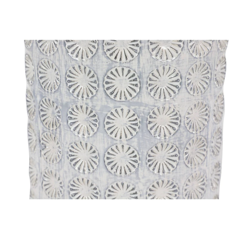 CosmoLiving by Cosmopolitan White Porcelain Coastal Style Vase, 8" x 18"