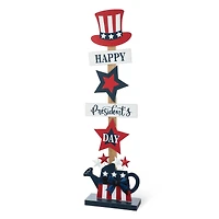 Glitzhome® 35.7" Patriotic Americana Wooden Top Hat Porch Sign