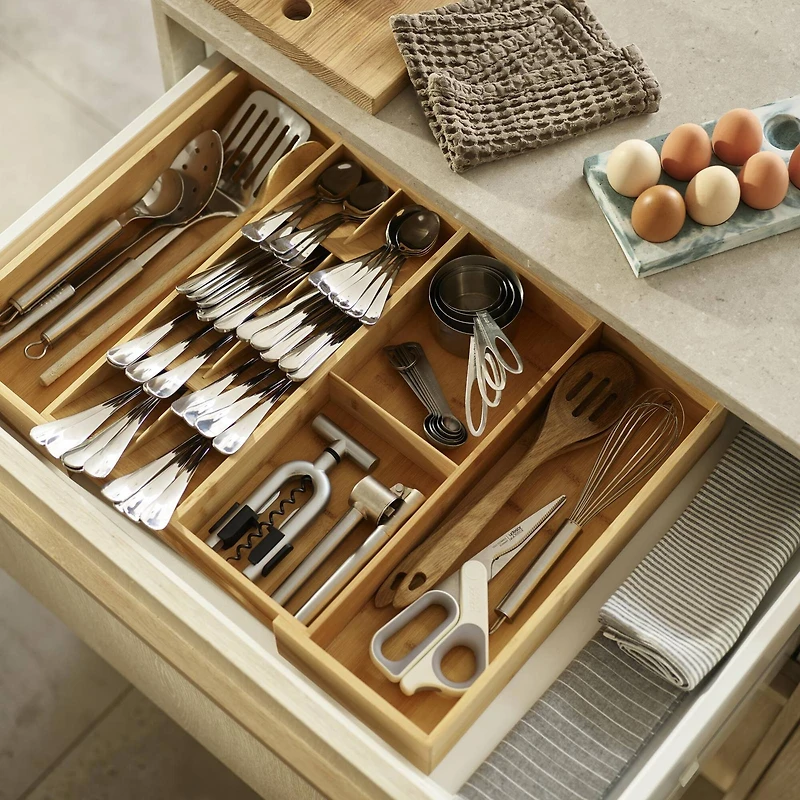 Joseph Joseph DrawerStore Bamboo Expandable Cutlery, Utensil and  Gadgets  Organizer