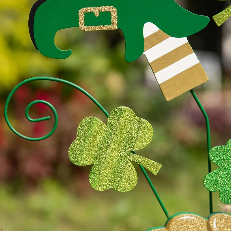 Glitzhome® 31.5" Wooden St. Patrick's Leprechaun Belt Décor