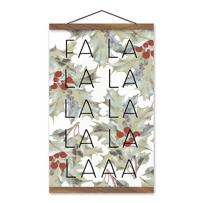 Fa La La La 12x18 Teak Hanging Canvas
