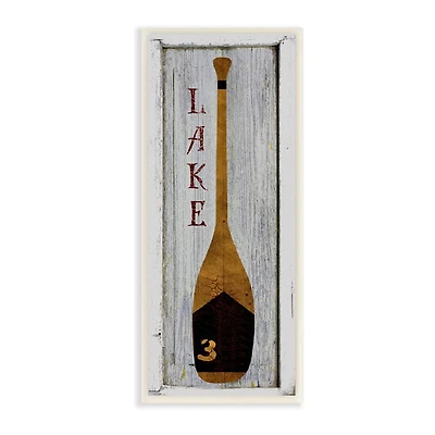 Stupell Industries Rustic Gray Lake Boat Oar Wooden Wall Plaque