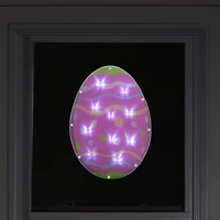 14" Pink & Green LED Lighted Easter Egg Window Silhouette