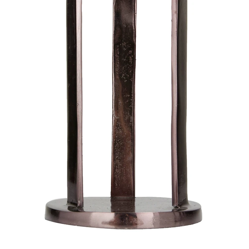 CosmoLiving by Cosmopolitan Set of 2 Black Aluminum Modern Candle Holder, 14" x 10"