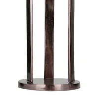CosmoLiving by Cosmopolitan Set of 2 Black Aluminum Modern Candle Holder, 14" x 10"