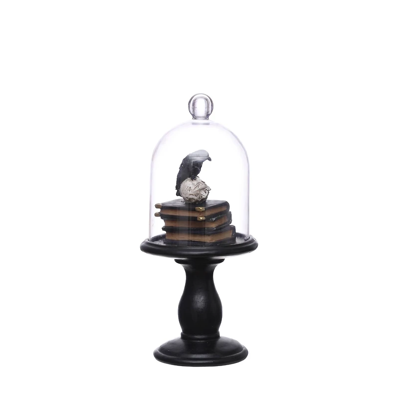11.25" Black Crow Cloche Tabletop Accent by Ashland®