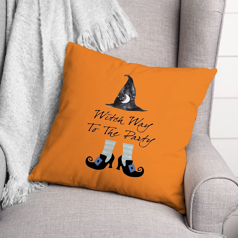 Witch Way To The Party Throw Pillow
