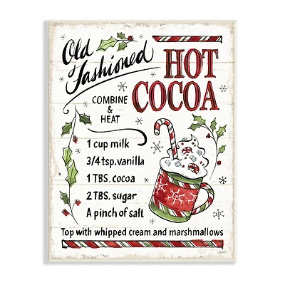 Stupell Industries 15" Old Fashioned Hot Cocoa Recipe Wall Plaque
