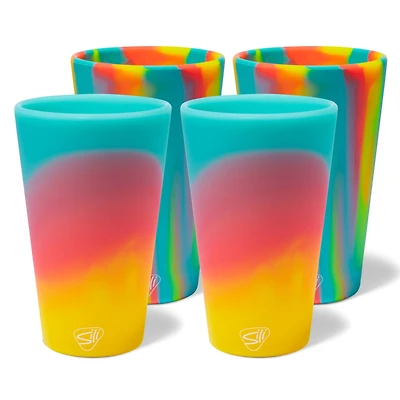 Silipint® Aurora & Sugar Rush Silicone Pint Glasses, 4ct.