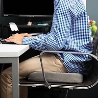 Mind Reader 18" Gray Back Relief Memory Foam Seat Cushion