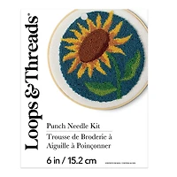 6" Sunflower Punch Needle Kit with Hoop by Loops & Threads®