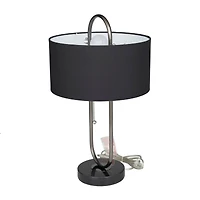 Black Iron Modern Accent Lamp 12" x 12" x 20"