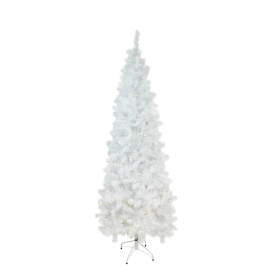 7.5ft. Pre-Lit White Pine Artificial Christmas Tree, Warm White LED Lights