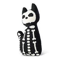 Glitzhome® 18"H Halloween Hooked Skeleton Cat Shaped Pillow