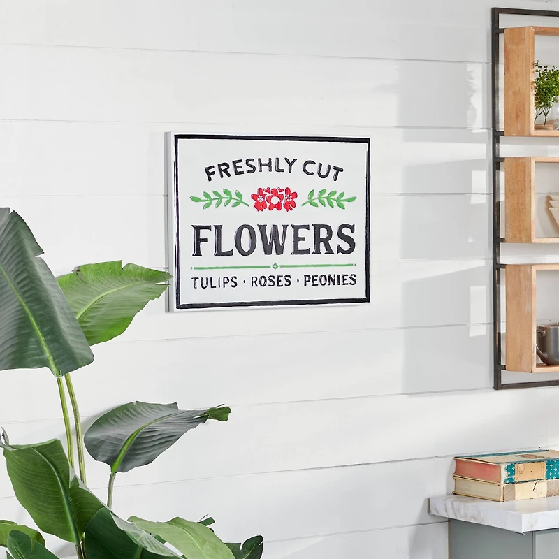 20" White Farmhouse Metal Wall Sign