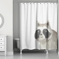 Hello Raccoon 71" x 74" Shower Curtain