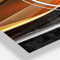 Designart Gold Silver Inward Lines Modern 3 Panel Wall Clock