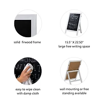 Glitzhome® 30" White Wood Chalkboard