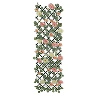 47.25" Pink & White Peony & Rose Décor Trellis by Ashland®