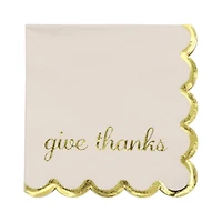 Gold Give Thanks Beverage Napkins, 20ct. by Celebrate It™