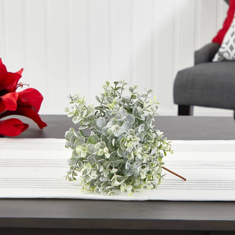 8" Frosted Eucalyptus Decorative Ball, 3ct.