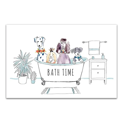 Bath Time Dog 1 Canvas Wall Art