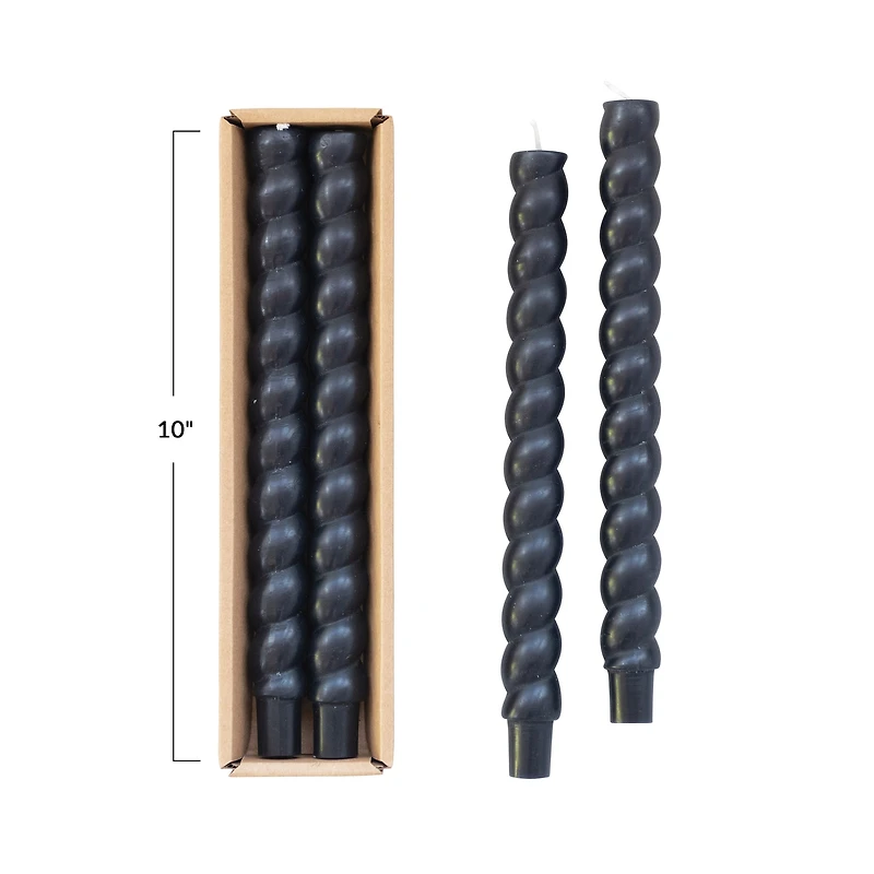 Hello Honey® Unscented Blue Twisted Taper Candle Set